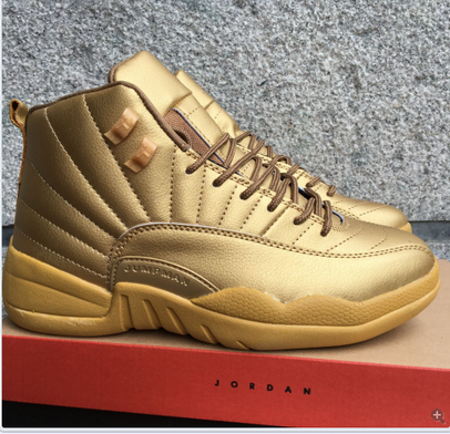 Wholesale Cheap Air Jordan 12 Retro Shoes Gold